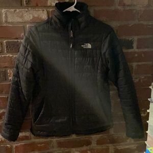 Girls North Face reversible fleece/puffer jacket - girls size large
